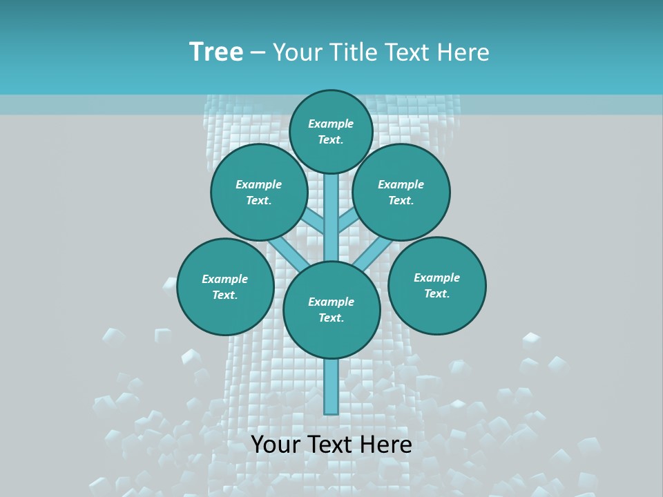 A Powerpoint Presentation With A Fist Made Out Of Cubes PowerPoint Template