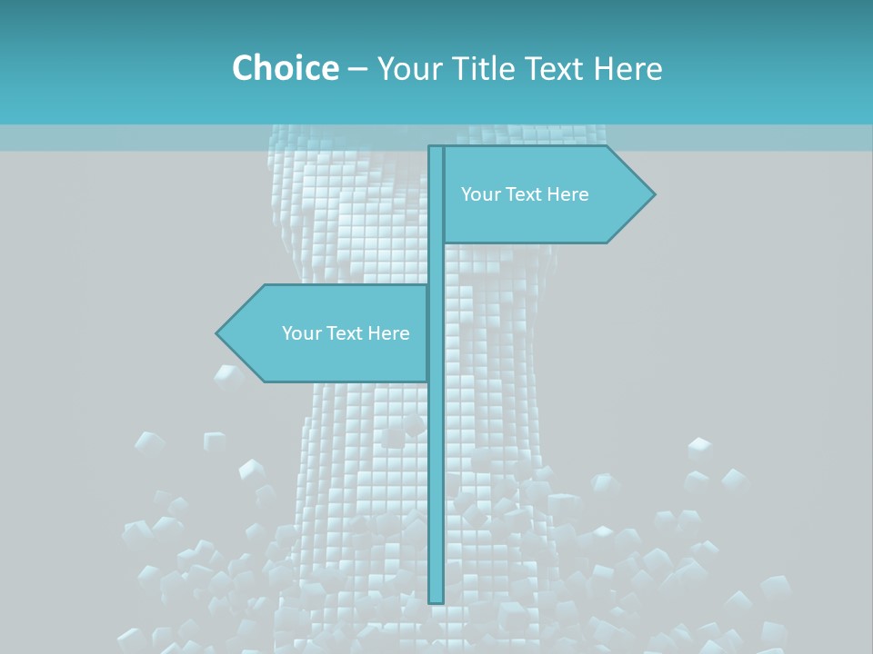 A Powerpoint Presentation With A Fist Made Out Of Cubes PowerPoint Template