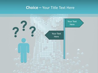 A Powerpoint Presentation With A Fist Made Out Of Cubes PowerPoint Template