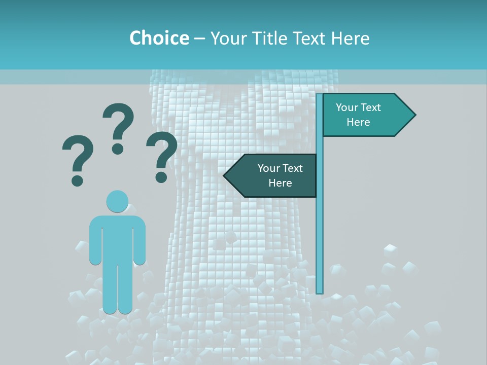 A Powerpoint Presentation With A Fist Made Out Of Cubes PowerPoint Template