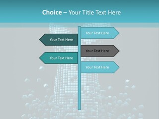 A Powerpoint Presentation With A Fist Made Out Of Cubes PowerPoint Template