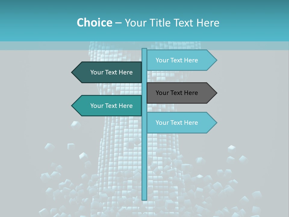 A Powerpoint Presentation With A Fist Made Out Of Cubes PowerPoint Template