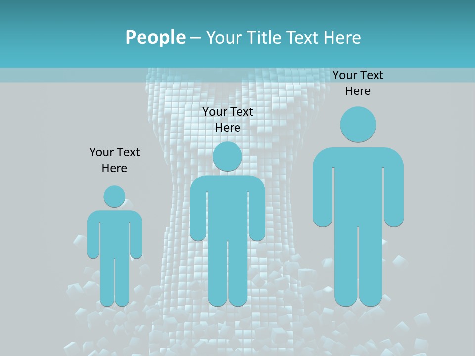 A Powerpoint Presentation With A Fist Made Out Of Cubes PowerPoint Template