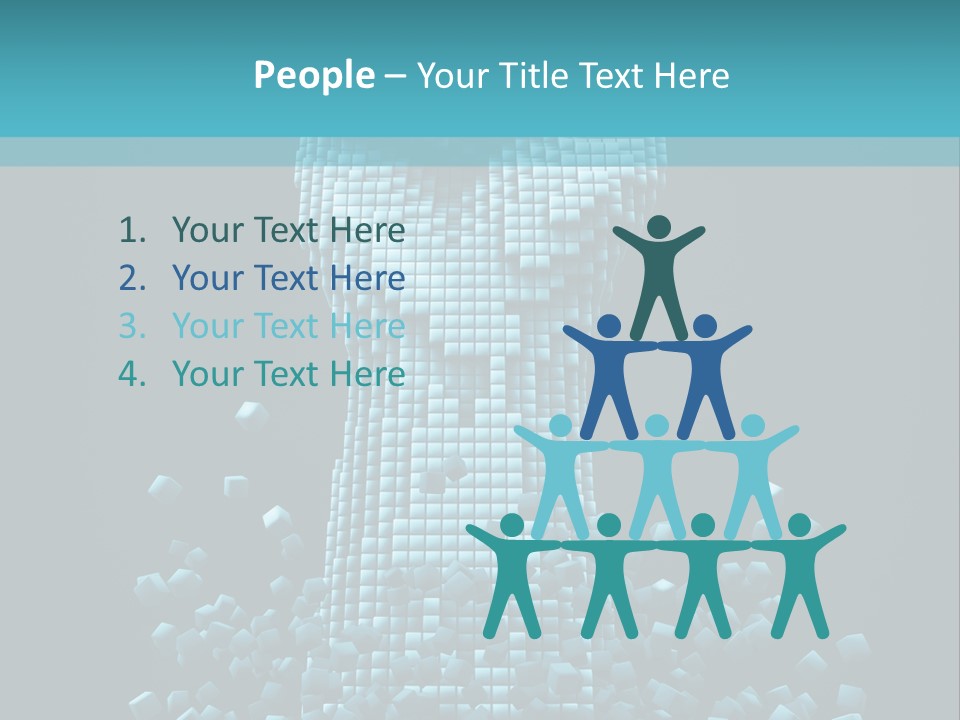 A Powerpoint Presentation With A Fist Made Out Of Cubes PowerPoint Template