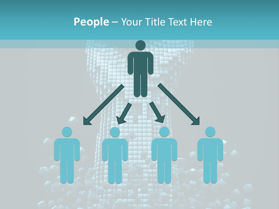 A Powerpoint Presentation With A Fist Made Out Of Cubes PowerPoint Template