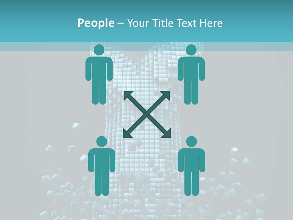 A Powerpoint Presentation With A Fist Made Out Of Cubes PowerPoint Template