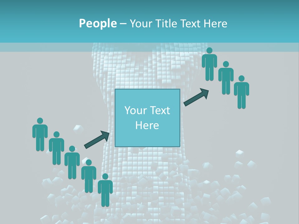 A Powerpoint Presentation With A Fist Made Out Of Cubes PowerPoint Template