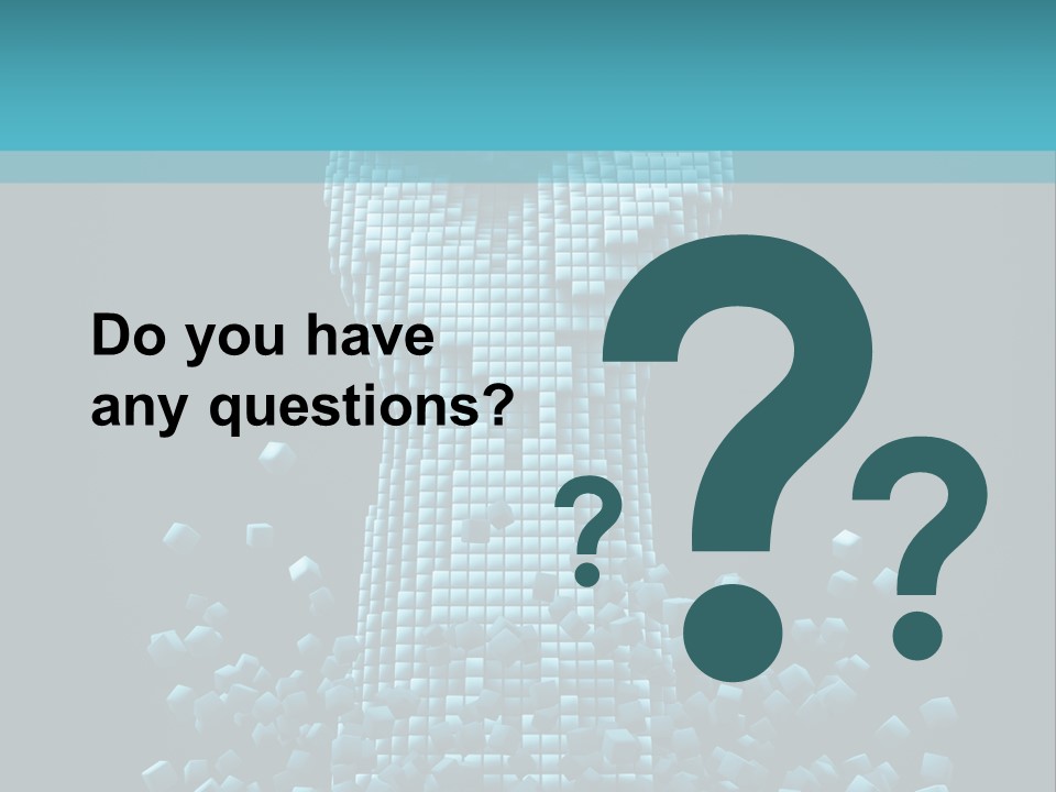 A Powerpoint Presentation With A Fist Made Out Of Cubes PowerPoint Template