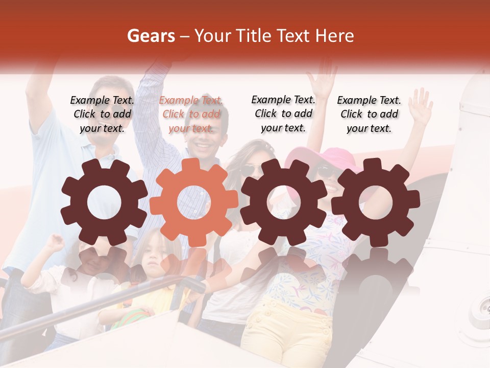 A Group Of People On A Plane With Their Arms In The Air PowerPoint Template