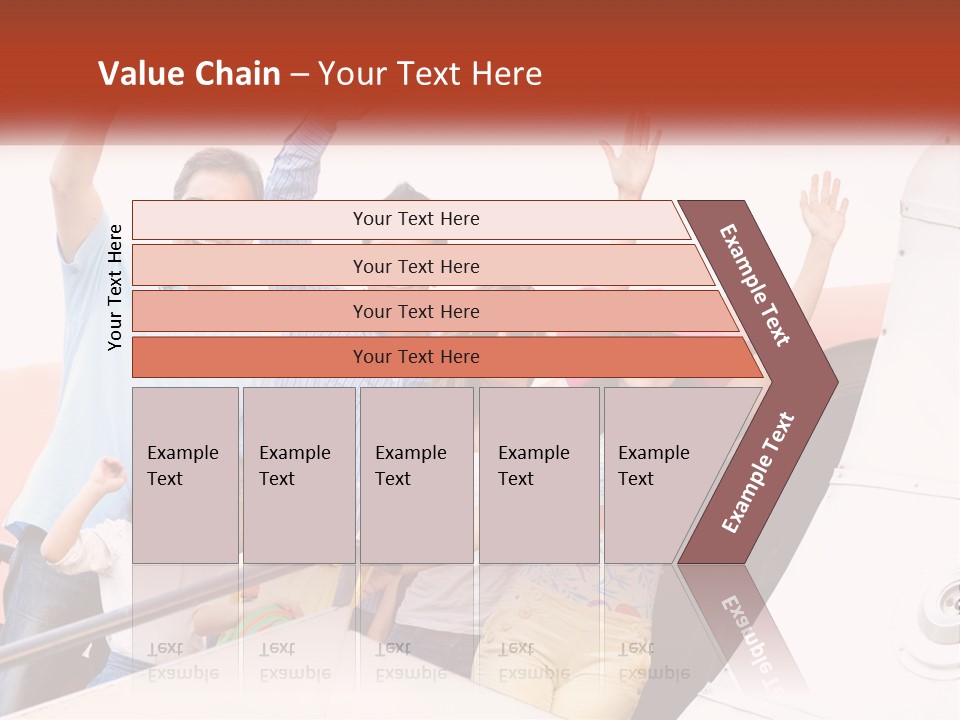A Group Of People On A Plane With Their Arms In The Air PowerPoint Template