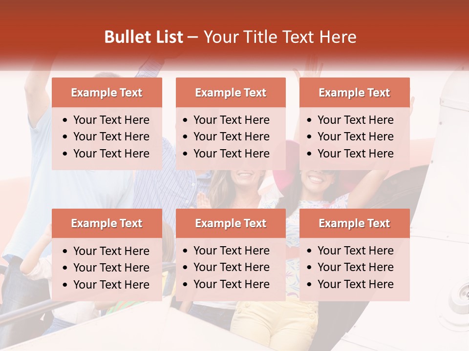 A Group Of People On A Plane With Their Arms In The Air PowerPoint Template