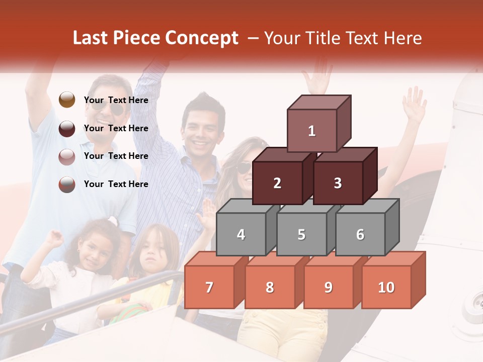 A Group Of People On A Plane With Their Arms In The Air PowerPoint Template