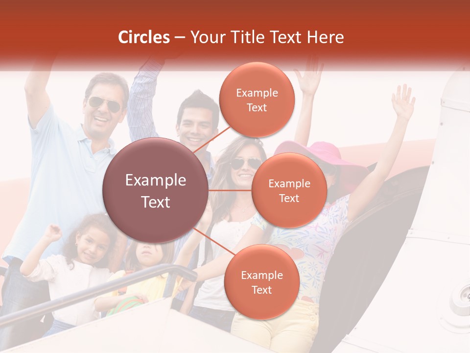 A Group Of People On A Plane With Their Arms In The Air PowerPoint Template