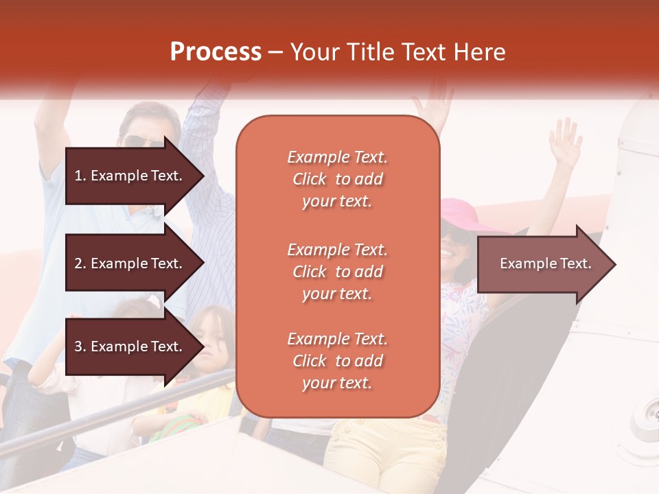 A Group Of People On A Plane With Their Arms In The Air PowerPoint Template