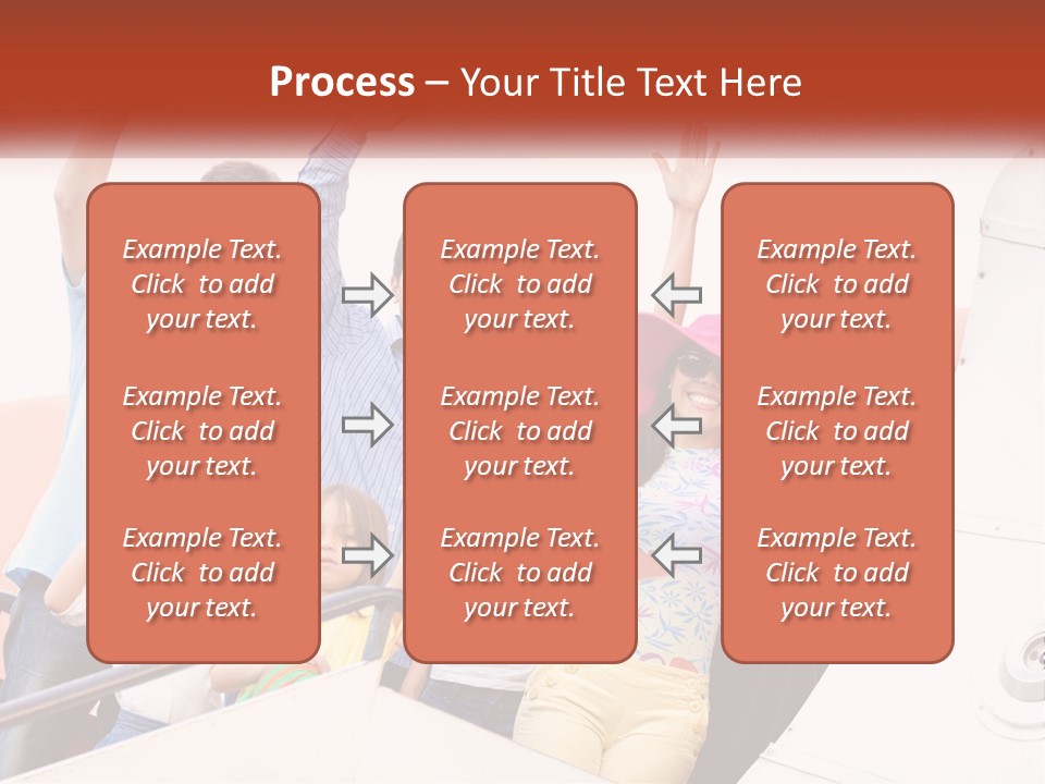 A Group Of People On A Plane With Their Arms In The Air PowerPoint Template