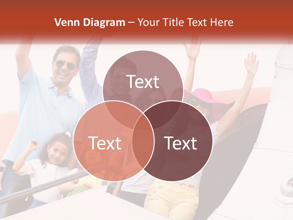 A Group Of People On A Plane With Their Arms In The Air PowerPoint Template