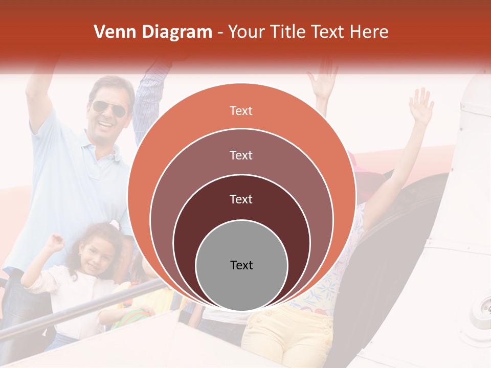 A Group Of People On A Plane With Their Arms In The Air PowerPoint Template