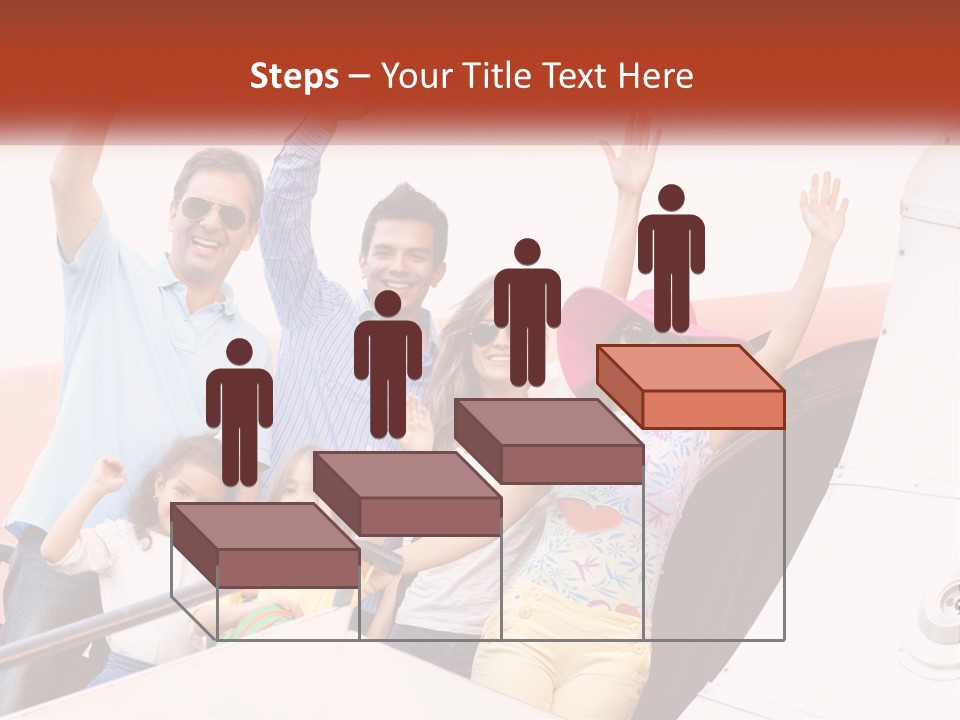 A Group Of People On A Plane With Their Arms In The Air PowerPoint Template