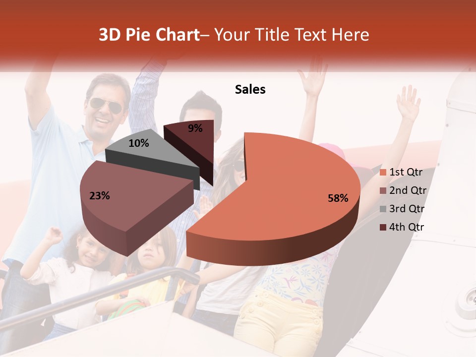 A Group Of People On A Plane With Their Arms In The Air PowerPoint Template