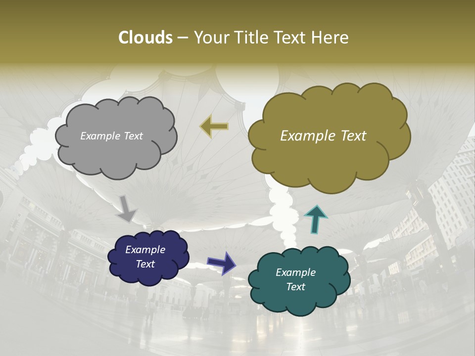 A Group Of Umbrellas That Are In The Air PowerPoint Template