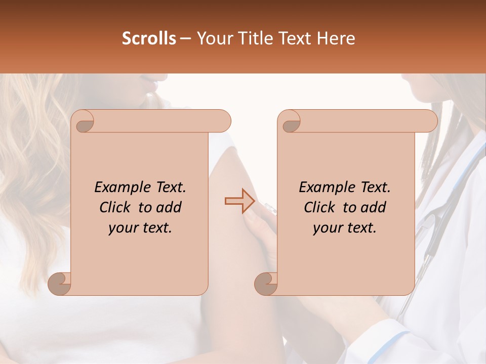 A Woman With A Stethoscope Is Talking To Another Woman PowerPoint Template