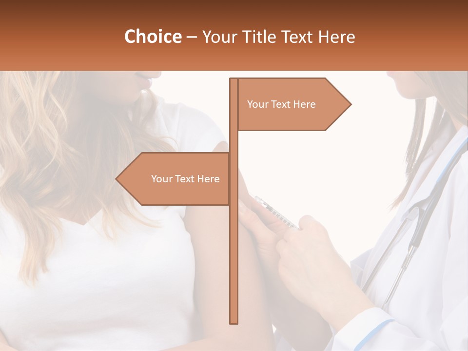 A Woman With A Stethoscope Is Talking To Another Woman PowerPoint Template
