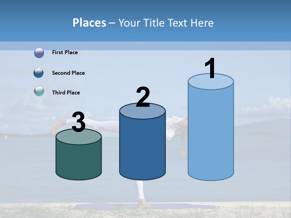 A Woman Doing A Yoga Pose On The Beach PowerPoint Template