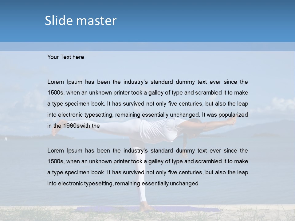 A Woman Doing A Yoga Pose On The Beach PowerPoint Template