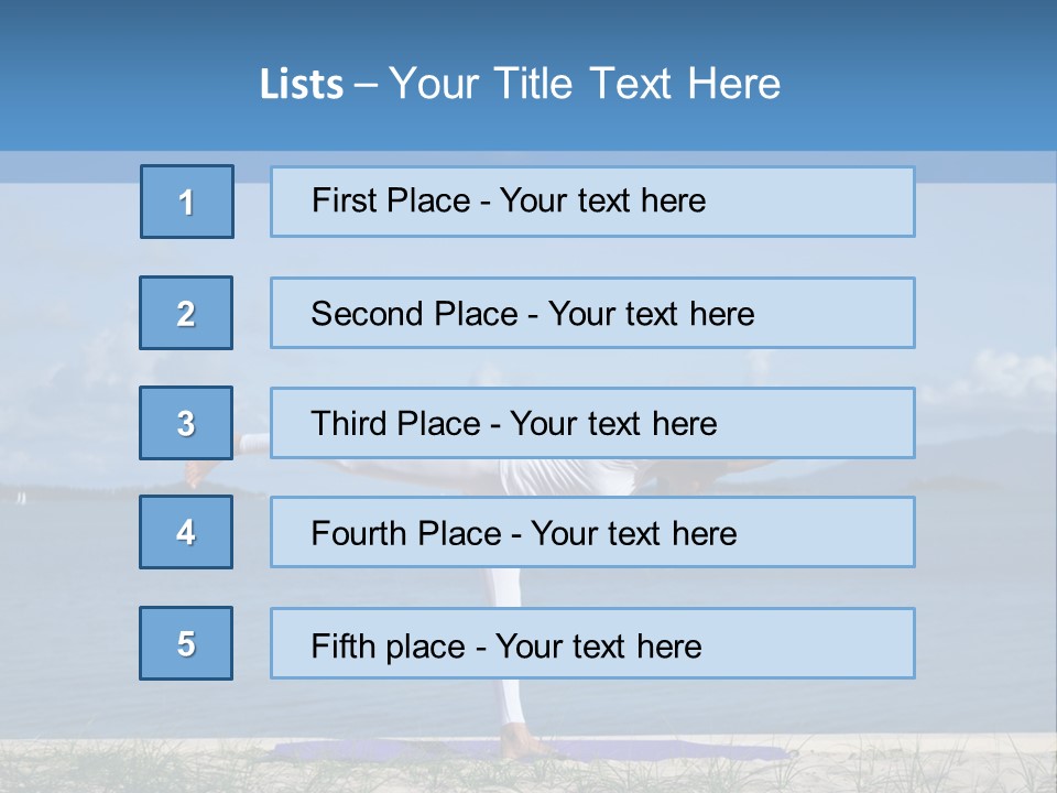 A Woman Doing A Yoga Pose On The Beach PowerPoint Template