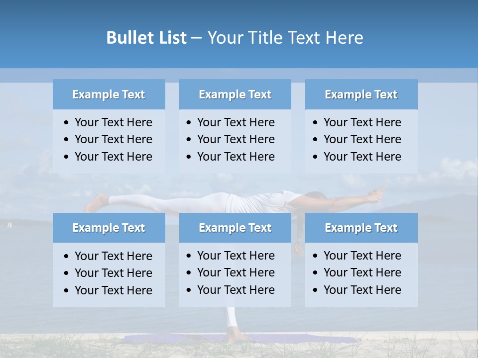 A Woman Doing A Yoga Pose On The Beach PowerPoint Template