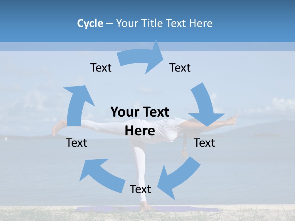 A Woman Doing A Yoga Pose On The Beach PowerPoint Template