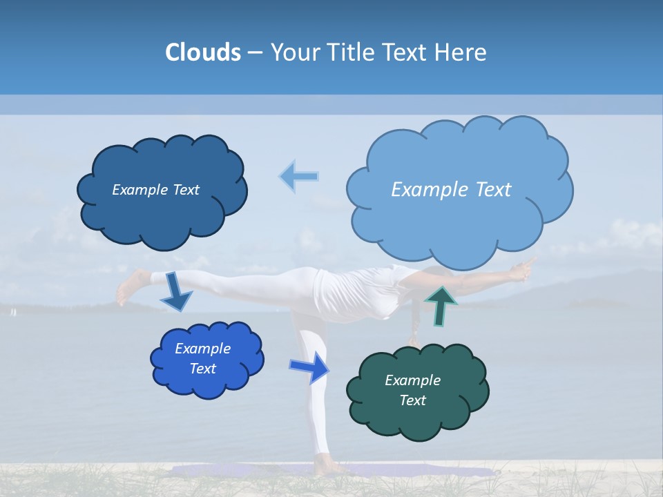 A Woman Doing A Yoga Pose On The Beach PowerPoint Template