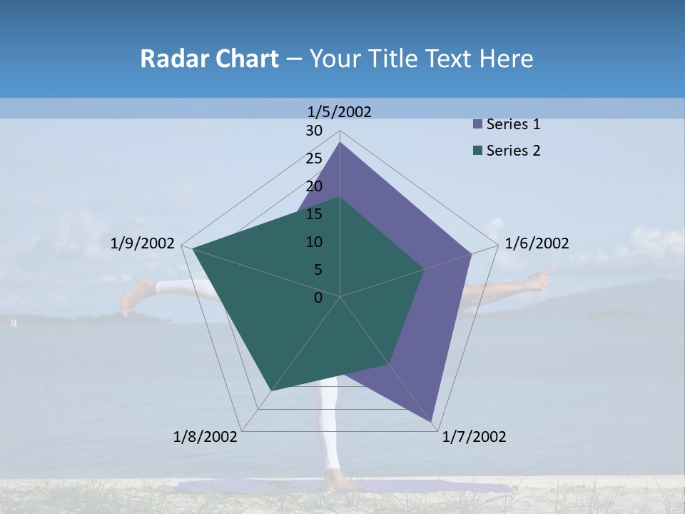 A Woman Doing A Yoga Pose On The Beach PowerPoint Template