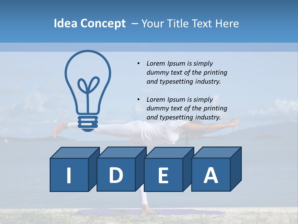 A Woman Doing A Yoga Pose On The Beach PowerPoint Template