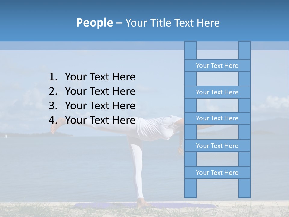 A Woman Doing A Yoga Pose On The Beach PowerPoint Template