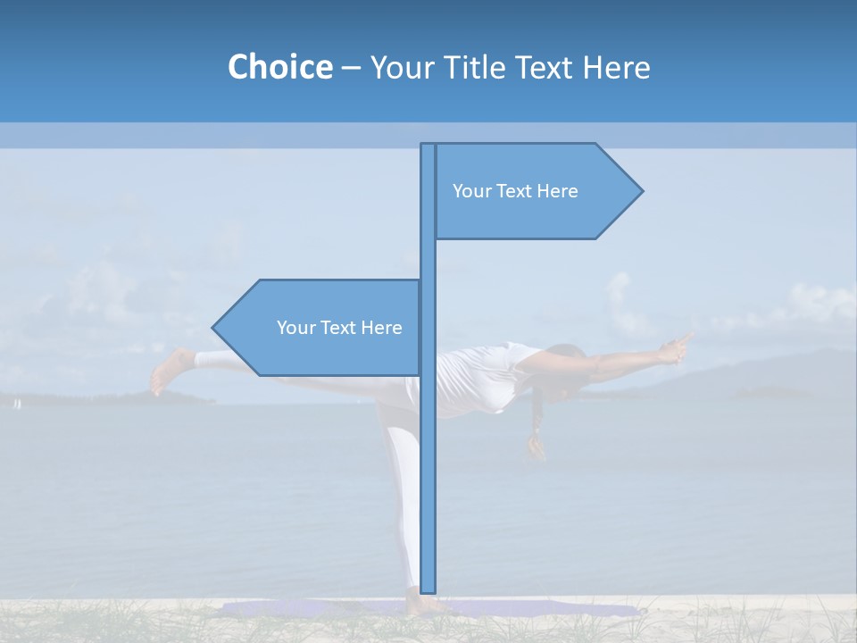 A Woman Doing A Yoga Pose On The Beach PowerPoint Template
