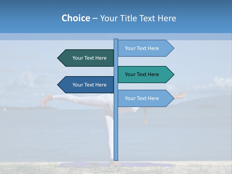 A Woman Doing A Yoga Pose On The Beach PowerPoint Template