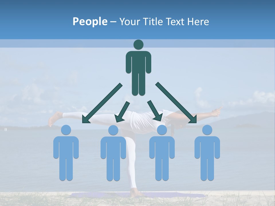 A Woman Doing A Yoga Pose On The Beach PowerPoint Template