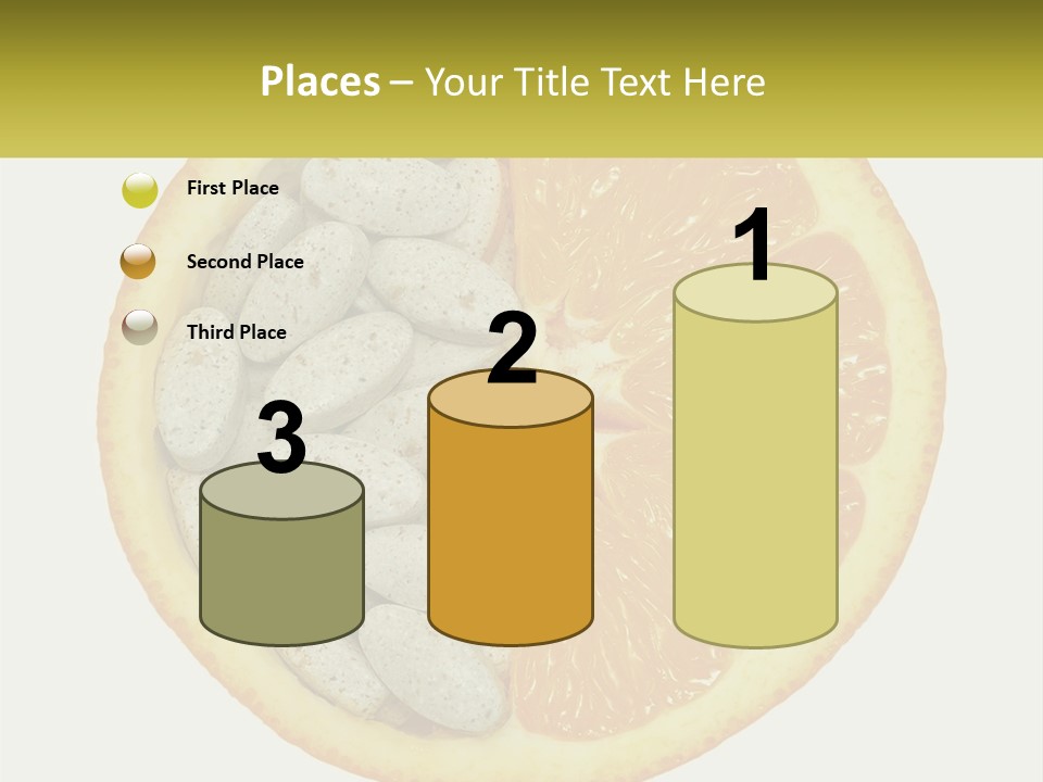 A Picture Of An Orange And Almonds On A White Background PowerPoint Template