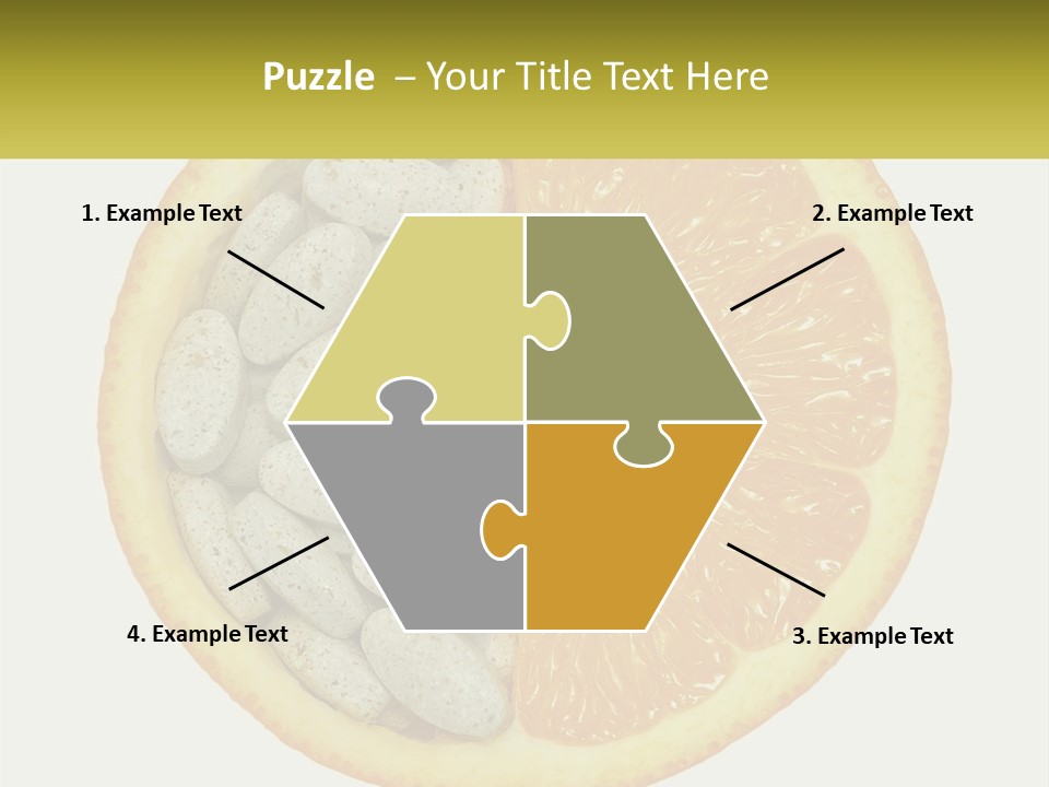 A Picture Of An Orange And Almonds On A White Background PowerPoint Template