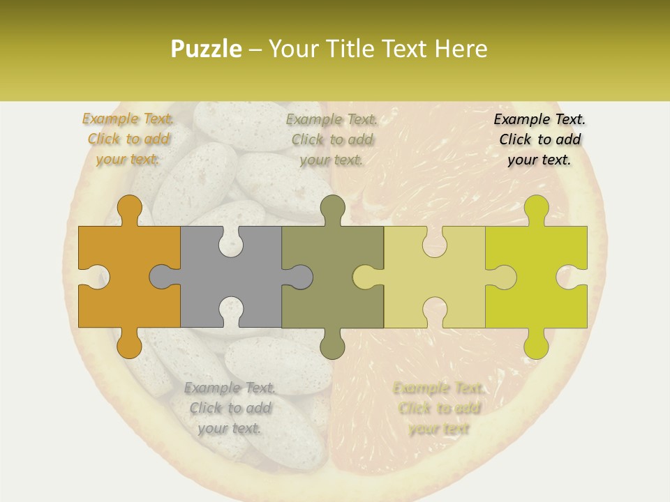 A Picture Of An Orange And Almonds On A White Background PowerPoint Template