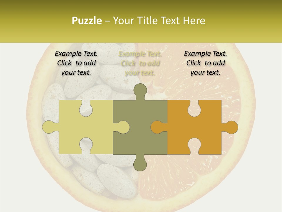 A Picture Of An Orange And Almonds On A White Background PowerPoint Template