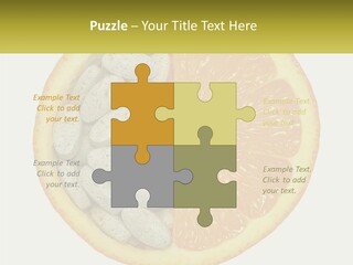 A Picture Of An Orange And Almonds On A White Background PowerPoint Template