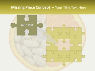 A Picture Of An Orange And Almonds On A White Background PowerPoint Template