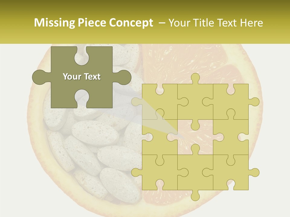 A Picture Of An Orange And Almonds On A White Background PowerPoint Template