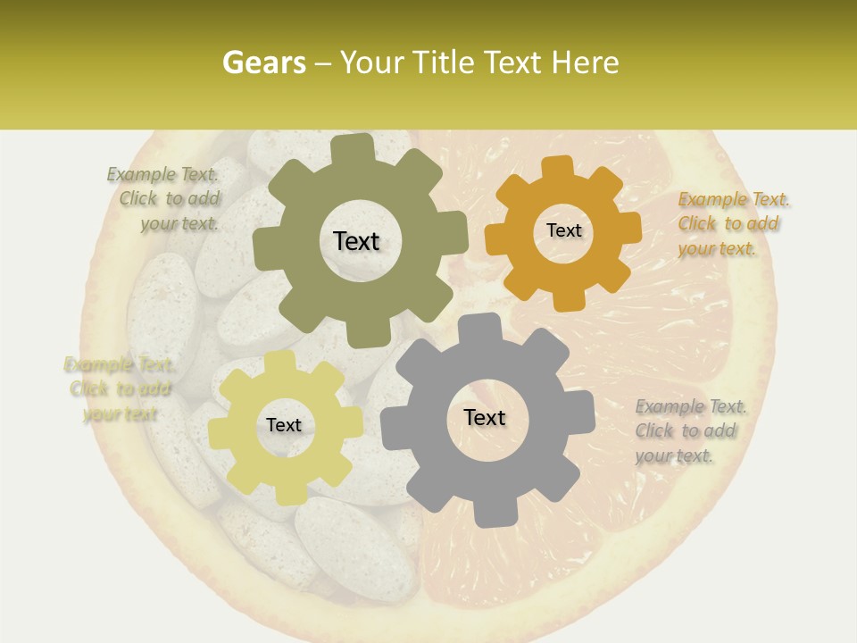 A Picture Of An Orange And Almonds On A White Background PowerPoint Template