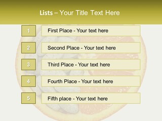 A Picture Of An Orange And Almonds On A White Background PowerPoint Template