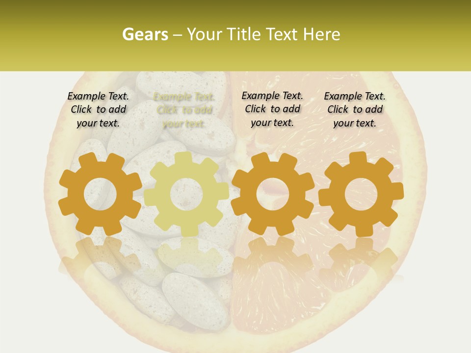 A Picture Of An Orange And Almonds On A White Background PowerPoint Template