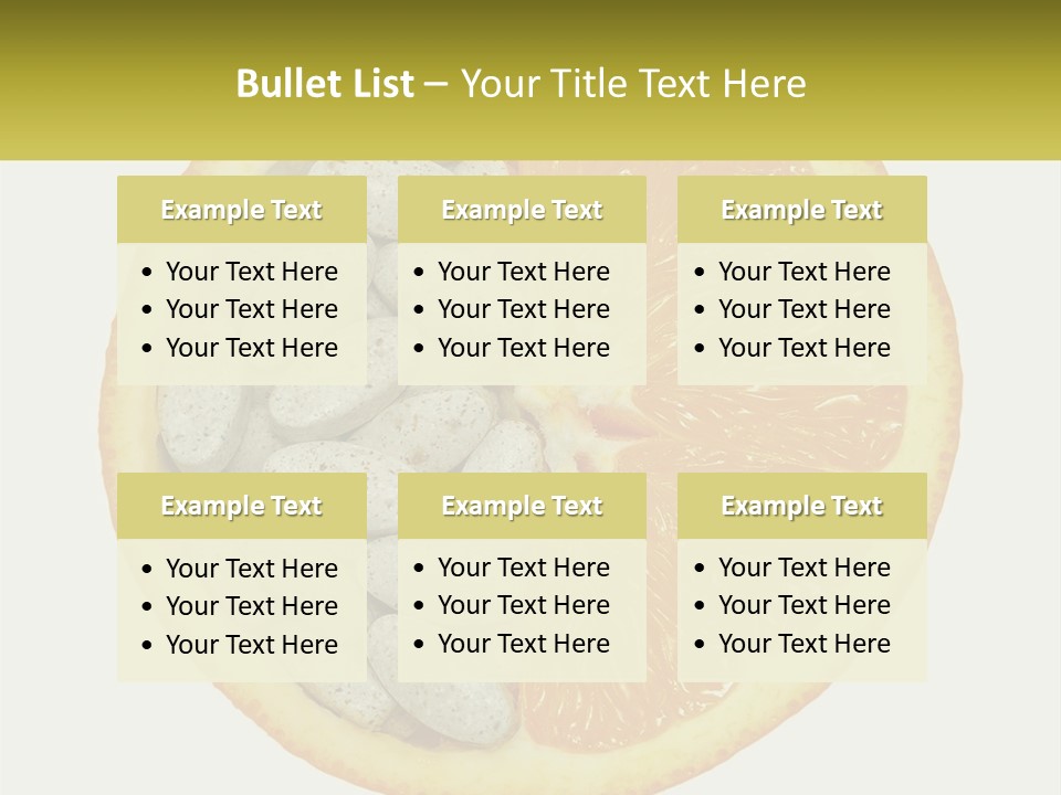 A Picture Of An Orange And Almonds On A White Background PowerPoint Template