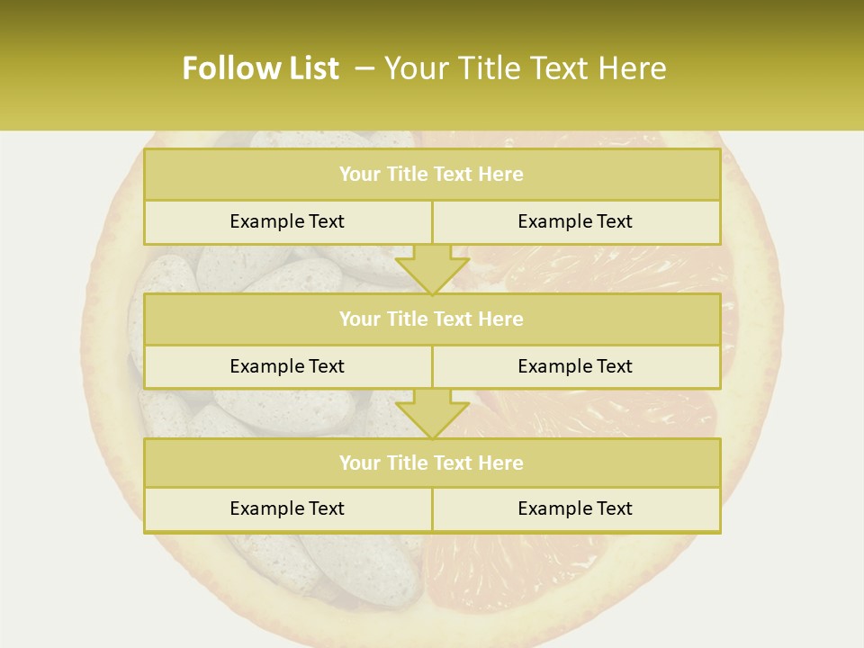 A Picture Of An Orange And Almonds On A White Background PowerPoint Template